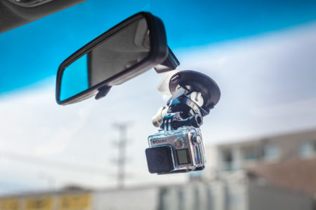 Image of Baby Super Grip holding GoPro as Windshield Mount
