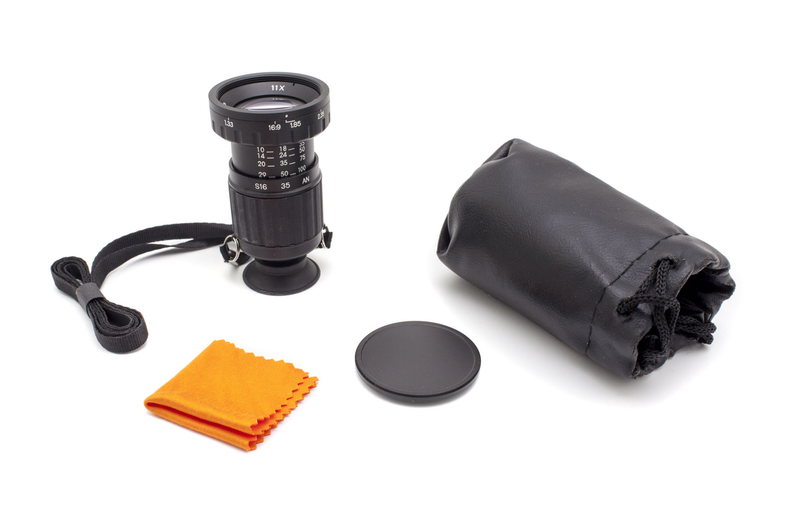 Pocket Mini Director's Viewfinder kit - viewfinder, pouch, cap, microfiber cloth