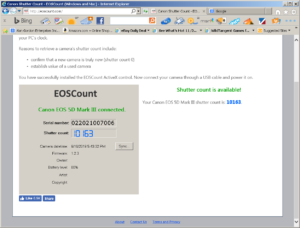 Shutter Count for Canon 5D Mark III