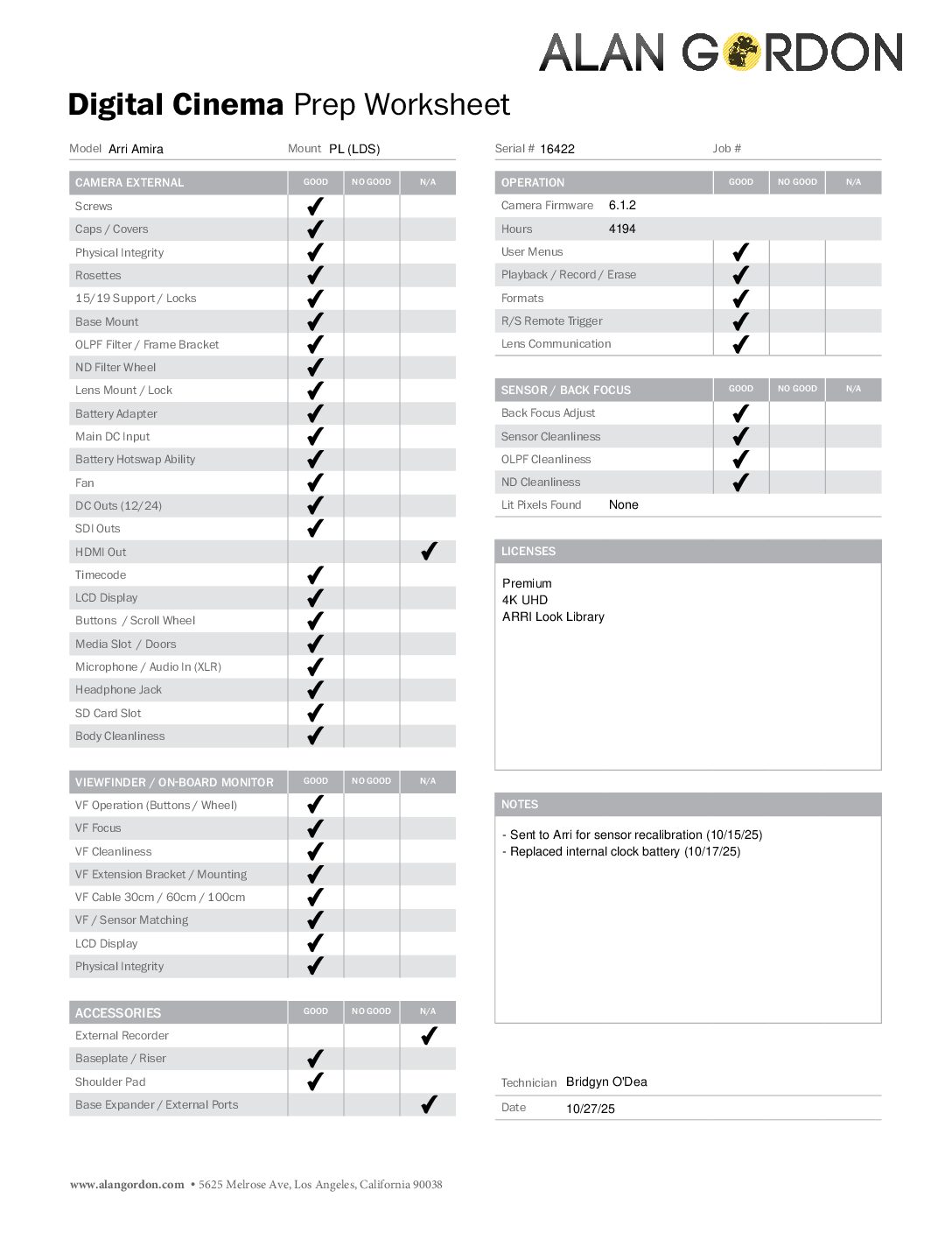 Used Arri Amira Camera PL Mount S/N 16422 *ARRI RECALIBRATED SENSOR* - Image 8